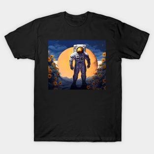 Astronaut Sunflower road T-Shirt